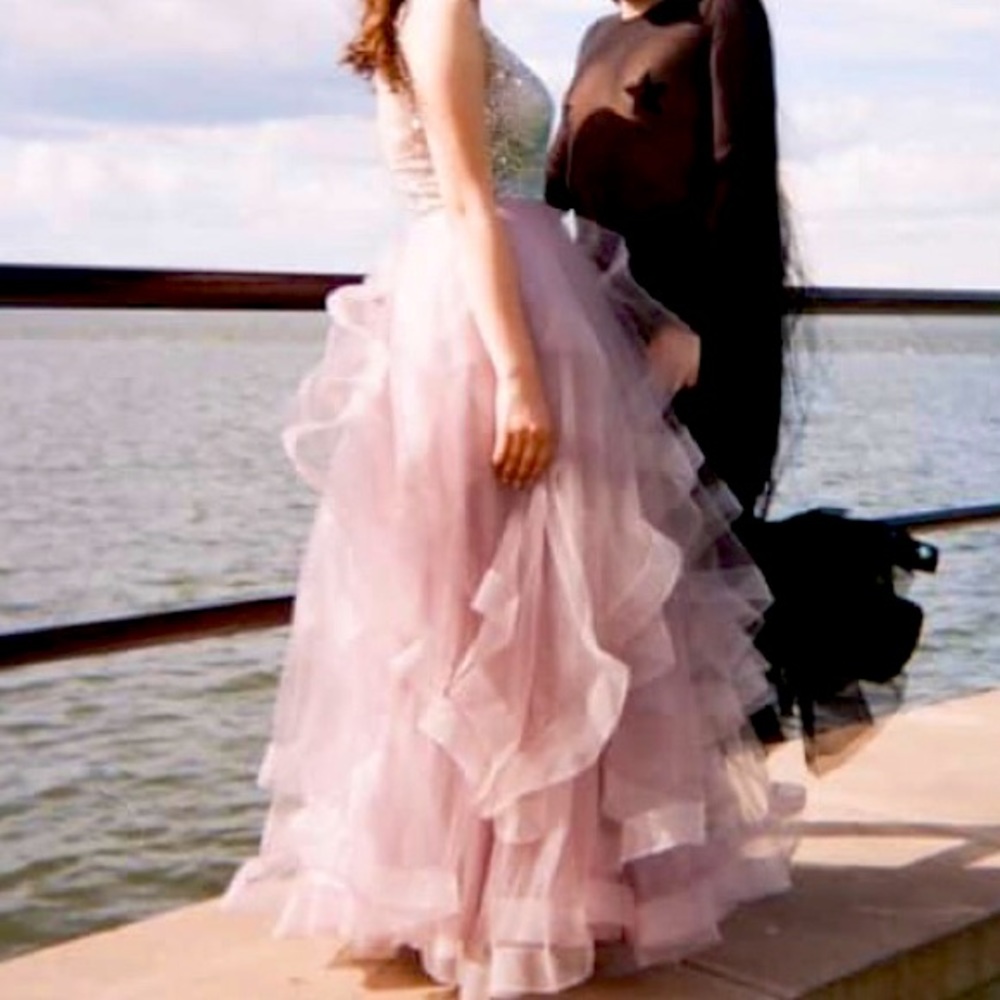 PROM dress with tule and rhinestones